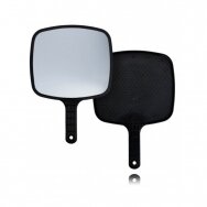 LUSSONI plokščias kokybiškas kirpėjo veidrodis (rodyti klientui vaizdą iš galo)  su rankena
