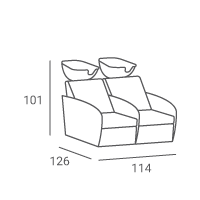 Professional double (two-person) head wash for hairdressers and beauty salons LUNA SOFA 2