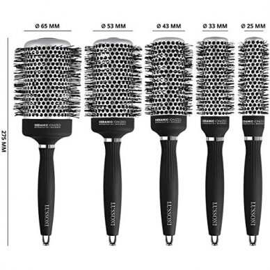 LUSSONI professional hair brush for drying ROUND SILVER 25 mm 3