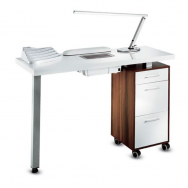 Professional manicure table with glass worktop 186L and built-in dust collector