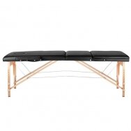 Profesionalus sulankstomas masažo stalas WOOD KOMFORT ACTIV FIZJO 3, juodos spalvos