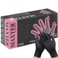 MAXTER одноразовые нитриловые перчатки, черного цвета