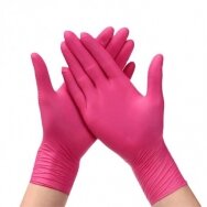 MAXTER одноразовые нитриловые перчатки, розового цвета