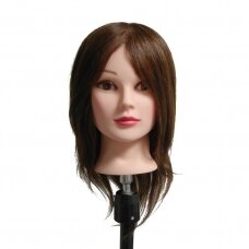Mannequin head with 100% natural black hair, length 40 cm