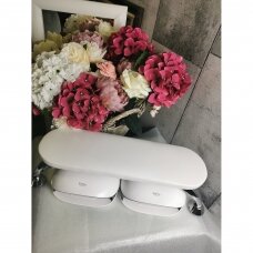 Professional oval manicure armrest for two lamps, milk color