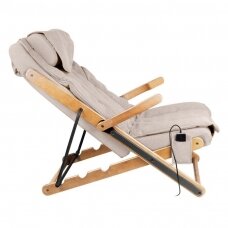 SAKURA sulankstomas fotelis RELAX su masažo funkcija, bežo spalvos