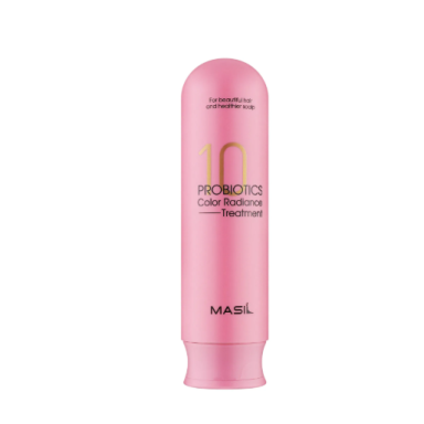 MASIL 10 PROBIOTICS COLOR RADIANCE TREATMENT atkuriamoji plaukų kaukė dažytiems ir pažeistiems plaukams, 300 ml