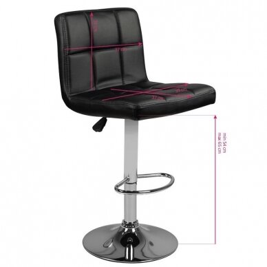 Professional make-up chair M06, black color 4