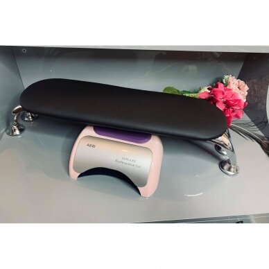 Manicure armrest 2X for two lamps, black color Manicure armrest 2X for two lamps, black color