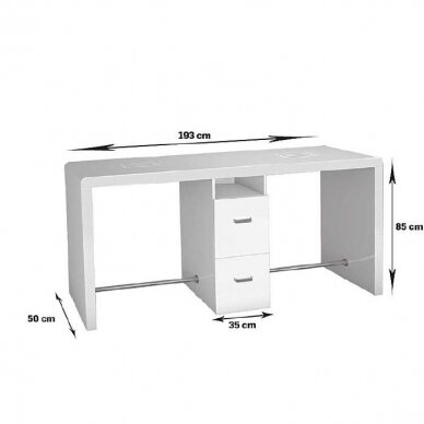 Профессиональный маникюрный стол (2 рабочих места) REFLEX 1