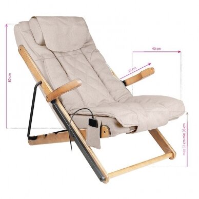 SAKURA folding armchair RELAX with massage function, beige 6