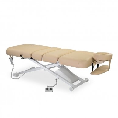Profesionalus elektrinis masažo ir fizioterapijos gultas-lova kosmetologams LINEA V3, smėlio spalvos 2