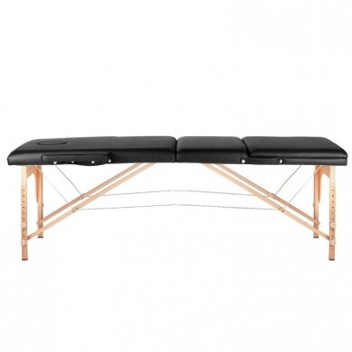 Professional folding massage table WOOD KOMFORT ACTIV FIZJO 3, black color 1