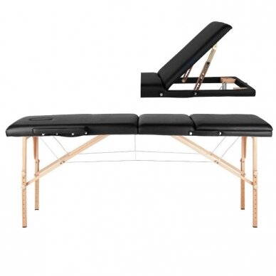 Professional folding massage table WOOD KOMFORT ACTIV FIZJO 3, black color 6