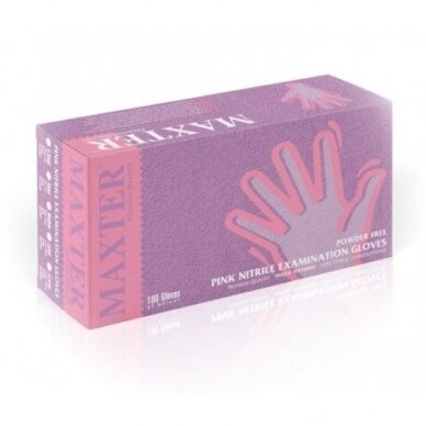 MAXTER одноразовые нитриловые перчатки, розового цвета 2