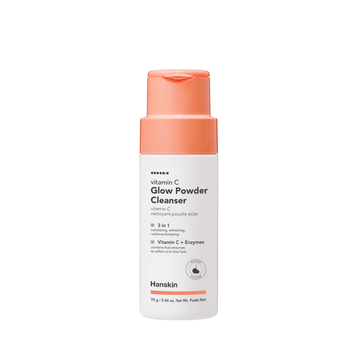 HANSKIN VITAMIN C GLOW enzymatic facial cleansing powder with vitamin C, 70g HANSKIN VITAMIN C GLOW enzymatic facial cleansing powder with vitamin C, 70g
