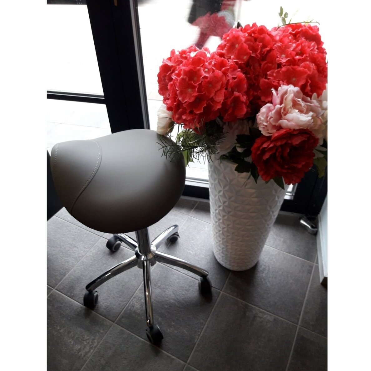 Professional master chair - saddle for cosmetologists AM-302, gray color 3 Professional master chair - saddle for cosmetologists AM-302, gray color 3