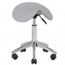 Professional master chair - saddle for cosmetologists AM-302, gray color