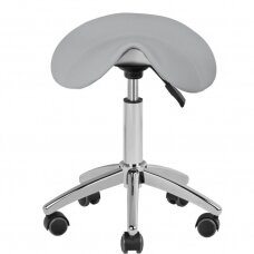 Professional master chair - saddle for cosmetologists AM-302, gray color