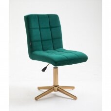 Master chair with stable base HR7009CROSS, green velor