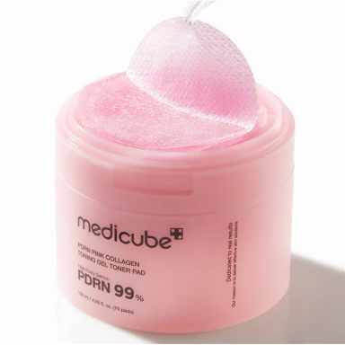 MEDICUBE PINK COLLAGEN TONING GEL TONER PAD toning face pads enriched with 99% PDRN, 70 pcs MEDICUBE PINK COLLAGEN TONING GEL TONER PAD toning face pads enriched with 99% PDRN, 70 pcs