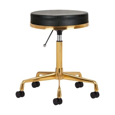 Professional master chair for beauticians and beauty salons H4, black seat with gold wheels Professional master chair for beauticians and beauty salons H4, black seat with gold wheels