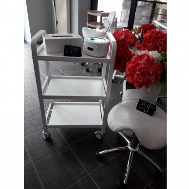 Professional master chair - saddle for cosmetologists AM-302, white color 3