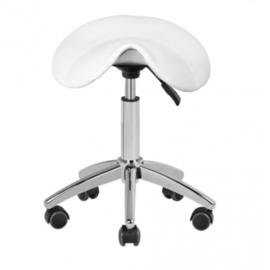 Professional master chair - saddle for cosmetologists AM-302, white color 1