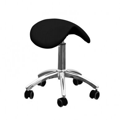 Профессиональное кресло-табурет СЕДЛО для мастера красоты АМ-302, черного цвета 1