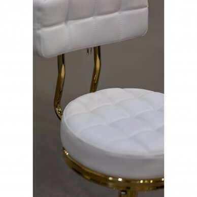 Professional master chair for beauticians GOLD AM-961, white color 7
