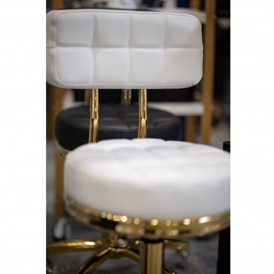 Профессиональное кресло-табурет для мастера красоты GOLD AM-961, белого цвета 9