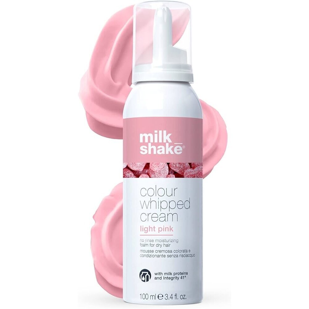 MILK SHAKE COLOUR WHIPPED CREAM tonuojančios nenuplaunamos plaukų putos LIGHT PINK, 100ml