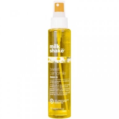 MILK SHAKE SWEET CAMOMILE LEAVE IN leave-in conditioner spray, reviving blonde hair, 150 ml. MILK SHAKE SWEET CAMOMILE LEAVE IN leave-in conditioner spray, reviving blonde hair, 150 ml.