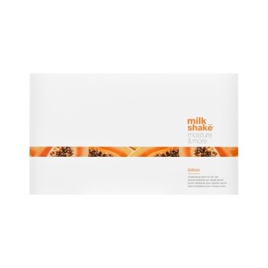 MILK SHAKE MOISTURE AND MORE drėkinamasis losjonas sausiems plaukams 6x12 ml MILK SHAKE MOISTURE AND MORE drėkinamasis losjonas sausiems plaukams 6x12 ml