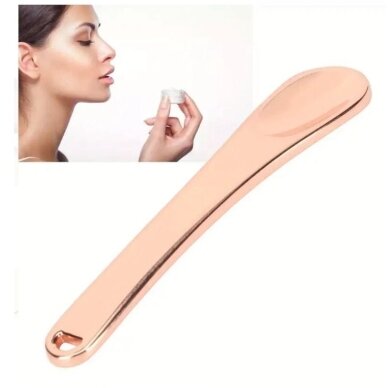 Mini metal cosmetic spatula for mixing and sampling ROSE GOLD, 1 pc. Mini metal cosmetic spatula for mixing and sampling ROSE GOLD, 1 pc.