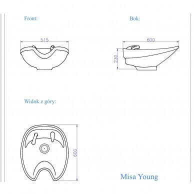 MISA YOUNG BIG spare sink white/black color 2