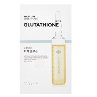 MISSHA GLUTATHIONE sheet mask with glutathione, 1 pc. MISSHA GLUTATHIONE sheet mask with glutathione, 1 pc.