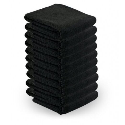 Microfiber towels, 73x40 cm, 10 pcs., black color