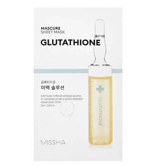 MISSHA GLUTATHIONE sheet mask with glutathione, 1 pc. MISSHA GLUTATHIONE sheet mask with glutathione, 1 pc.