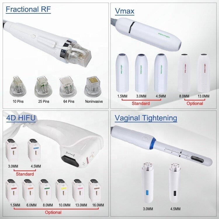 Microneedle radio frequency therapy + HIFU machine 4in1 4 Microneedle radio frequency therapy + HIFU machine 4in1 4