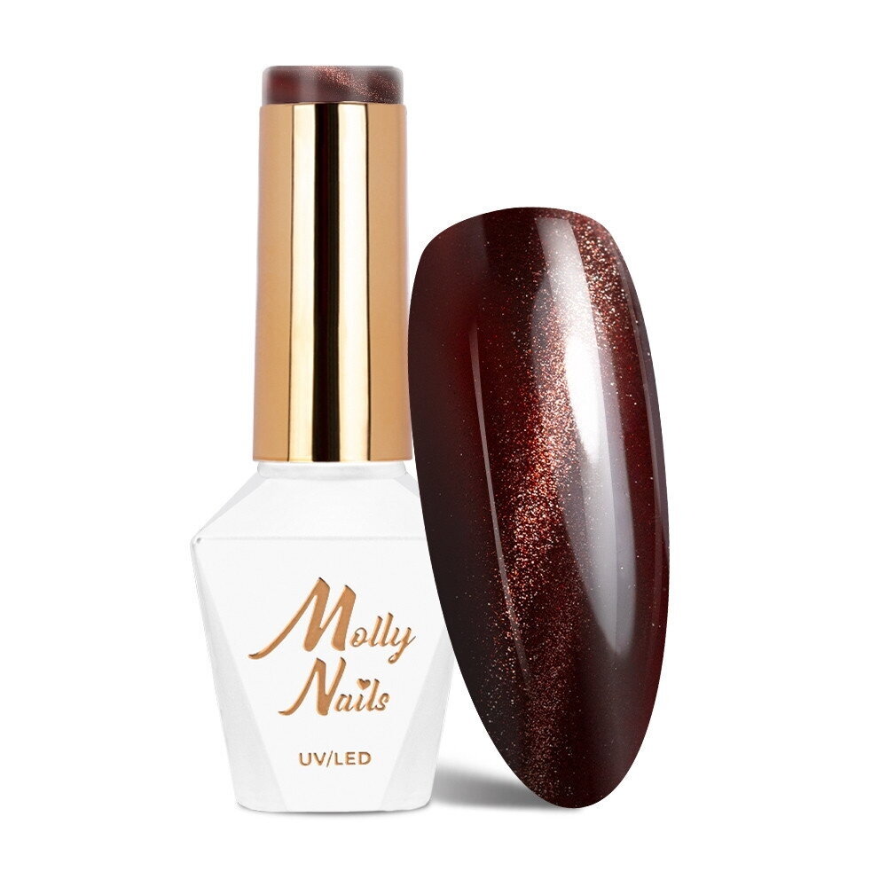 MOLLY NAILS CAT EYE RED ilgalaikis hibridinis nagų lakas, 8g NR. 236