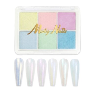 Палитра пудры для ногтей с зеркальным эффектом Molly Nails № 8 Палитра пудры для ногтей с зеркальным эффектом Molly Nails № 8