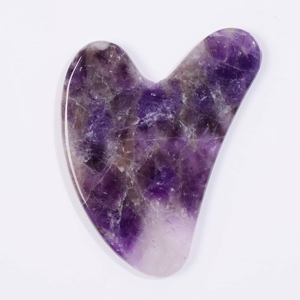 Natural Stone face Massager GUA SHA PURPLE 1 Natural Stone face Massager GUA SHA PURPLE 1
