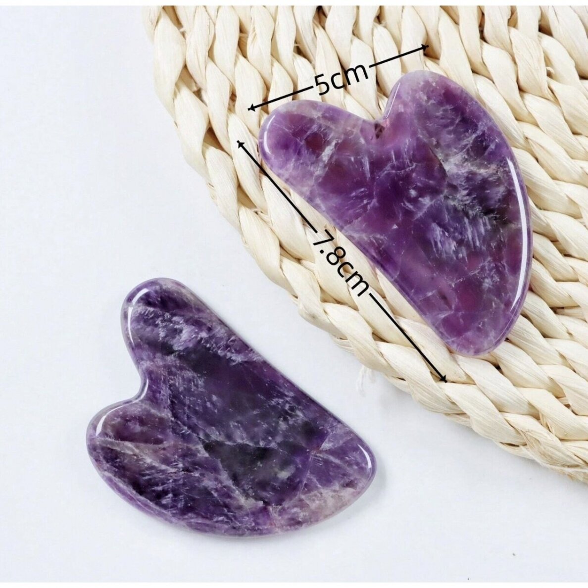 Natural Stone face Massager GUA SHA PURPLE 2 Natural Stone face Massager GUA SHA PURPLE 2