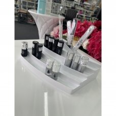 Nail polish stand with space for brushes, white