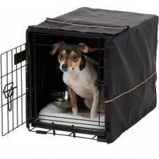 Dog cage with bed, cover and 2 bowls, size S, 62 x 46 x 48 cm
