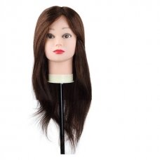 Natural hair head for professional hairdressing training ELA BLACK 55 cm
