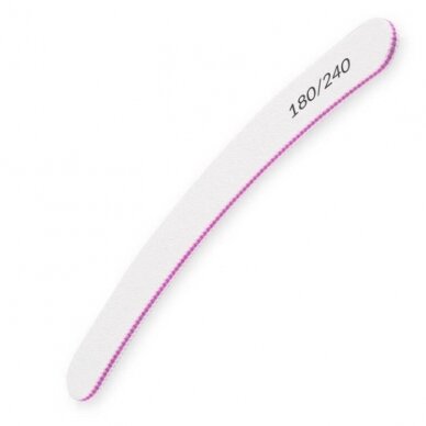 Professional nail file for manicure curved white 180/240