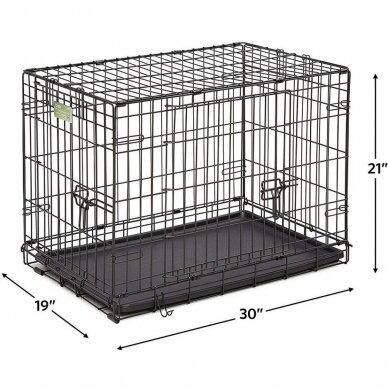Клетка для собаки с кроватью, крышкой и 2 мисками, размер M, 77x49x55см 2