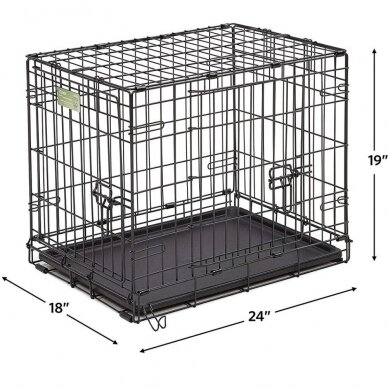 Клетка для собаки с кроватью, крышкой и 2 мисками, размер S, 62x46x48см 2